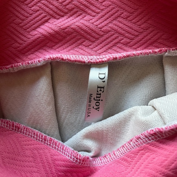 *FREE* Pink and white stripe flare skirt with cozy texture - Picture 4 of 5